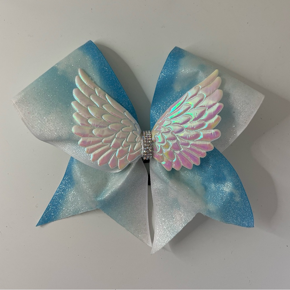 Blue Angel Wings Competition Cheer Bow